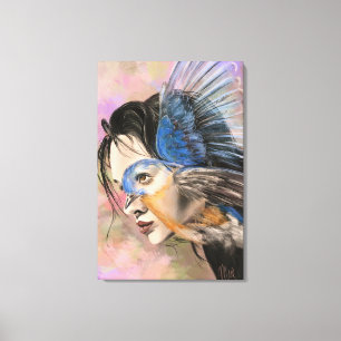 Vogelvrouw Canvasprint Canvas Afdruk