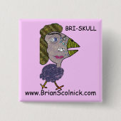 vogelvrouwtje vierkante button 5,1 cm (Voorkant)