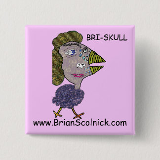 vogelvrouwtje vierkante button 5,1 cm