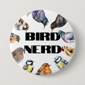 Vogelwaarnemer cadeau, vogels kijken, Britse vogel Ronde Button 7,6 Cm (Voorkant)