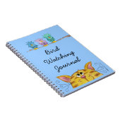 Vogelwaarnemer-kat kijkt vogels boven notitieboek (Rechterzijde)