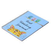 Vogelwaarnemer-kat kijkt vogels boven notitieboek (Linkerzijde)