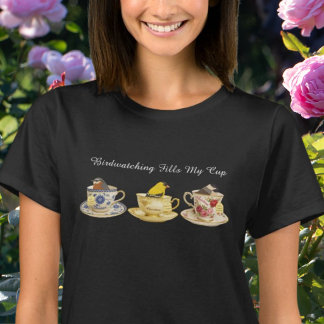 Vogelwaarnemer theekopje ontwerp Vogels kijken Vul T-shirt
