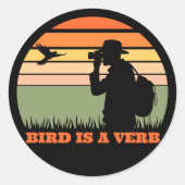 Vogelwaarneming Vogelretro Sunset sticker (Voorkant)