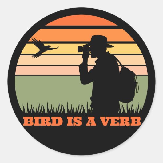Vogelwaarneming Vogelretro Sunset sticker (Voorkant)