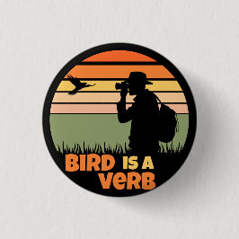 Vogelwaarneming Vogelretro Zonsondergang Grappig Ronde Button 3,2 Cm
