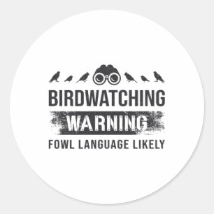 Vogelwaarneming Waarschuwingsvogel Taal Likely Bir Ronde Sticker