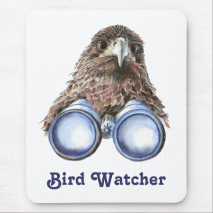 Vogelwachter die je ziet waterverf Humor Muismat