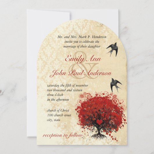  vogelweddenschappen met het hartverscheurend blad kaart (Achterkant)