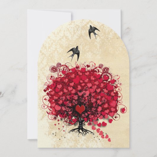  vogelweddenschappen met het hartverscheurend blad kaart (Achterkant)