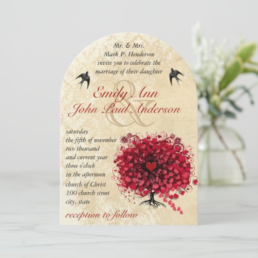  vogelweddenschappen met het hartverscheurend blad kaart (Staand voorkant)