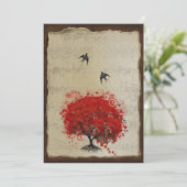 vogelweddenschappen met het hartverscheurend blad kaart (Staand voorkant)