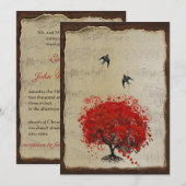 vogelweddenschappen met het hartverscheurend blad kaart (Voorkant / Achterkant)