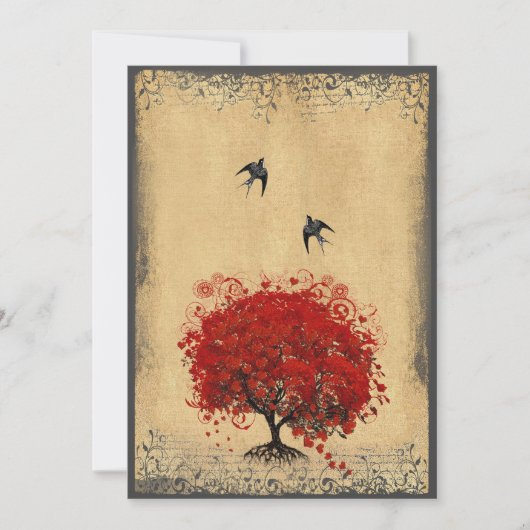  vogelweddenschappen met het hartverscheurend blad kaart (Voorkant)