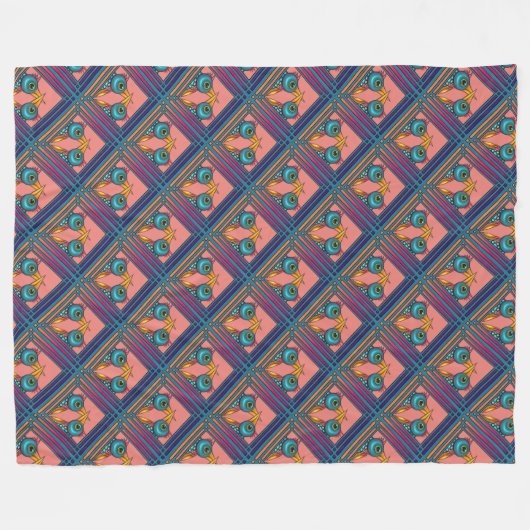 Vogelwezens kruisen snavels fleece deken (Voorkant (Horizontaal))