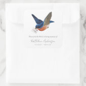 Vogelzaad in liefdevolle herinnering begrafenis vierkante sticker (Tas)