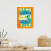 Vogelzaad Poster Wall Art - Funny Bird (Keuken)