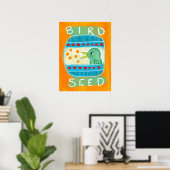 Vogelzaad Poster Wall Art - Funny Bird (Thuiskantoor)