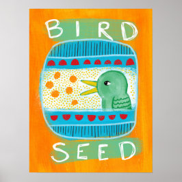 Vogelzaad Poster Wall Art - Funny Bird