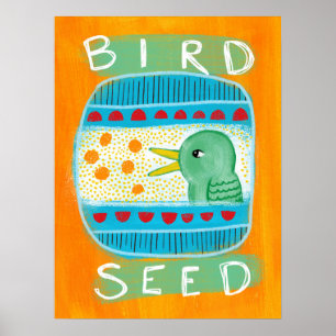 Vogelzaad Poster Wall Art - Funny Bird