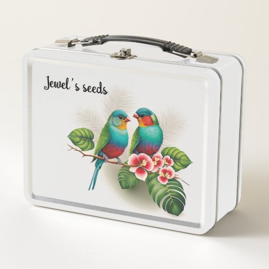 Vogelzaadcontainer Metaal Lunchbox (Voorkant)