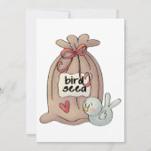 Vogelzaadzak met boog en hart kaart (Voorkant)