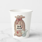 Vogelzaadzak met boog en hart papieren bekers (Voorkant)