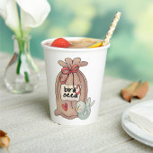 Vogelzaadzak met boog en hart papieren bekers