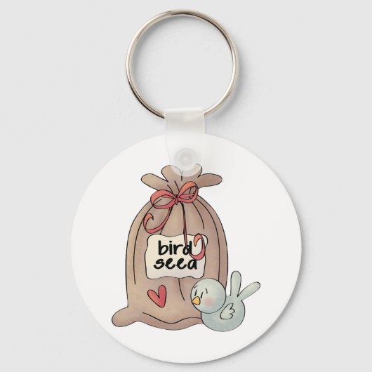 Vogelzaadzak met boog en hart sleutelhanger (Voorkant)