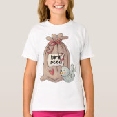 Vogelzaadzak met boog en hart t-shirt (Voorkant)