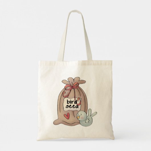 Vogelzaadzak met boog en hart tote bag (Achterkant)
