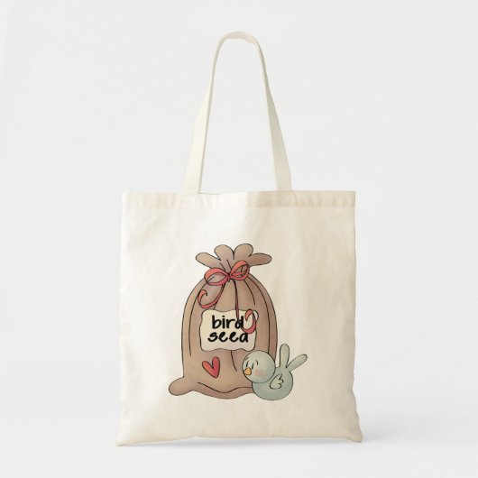 Vogelzaadzak met boog en hart tote bag (Voorkant)