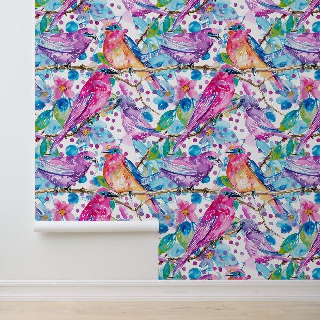 Vogelzang bloesems behang (Applicatie)