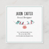 Vogelzang Desk Naambord Vierkante Visitekaartje (Achterkant)