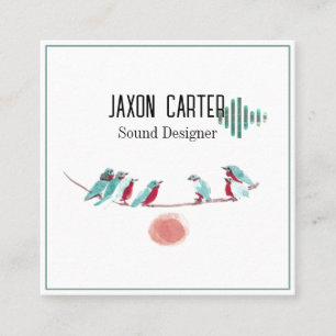 Vogelzang Desk Naambord Vierkante Visitekaartje