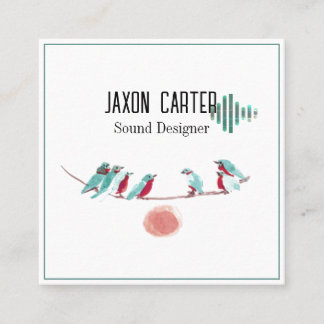 Vogelzang Desk Naambord Vierkante Visitekaartje