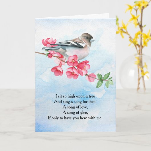 Vogelzang Gedicht Kaart (Gele Bloem)