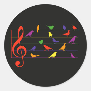 Vogelzang, kleurrijk ontwerp ronde sticker