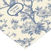 Vogelzang Kobalt en Cream Toile de Jouy Korte Tafelloper (Hoek)