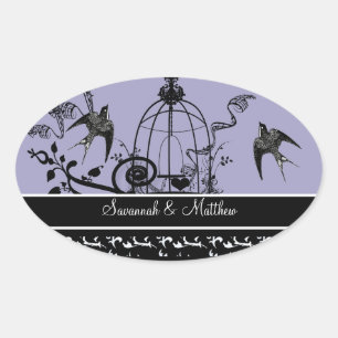  vogelzegels ovale sticker