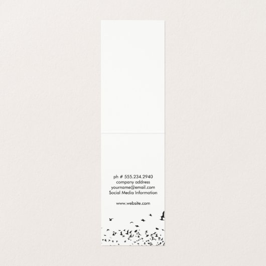 Vogelzwerm Visitekaartje (Binnenkant ongevouwen)