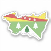 Vogezen Kaart met Wapenschild Sticker (Voorkant)