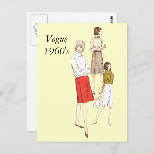 Vogue 1960, Vogue 1960's Briefkaart (Voorkant / Achterkant)