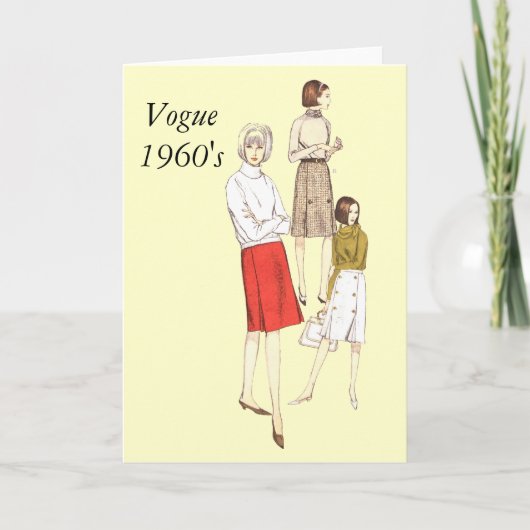 Vogue 1960s Blank greetings Card Kaart (Voorkant)
