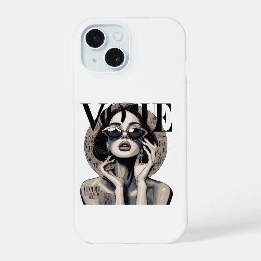 Vogue esthetische meisje iPhone hoesje | Luxe mode 15 Case (Achterkant)