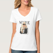 Vogue witte half mouwen T-Shirt (Voorkant)
