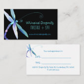 Voguish Dragonfly Massage + Spa Afspraakkaart Afsprakenkaartje (Voorkant / Achterkant)