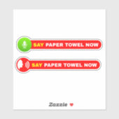 "Voice Activated" (zeg nu papieren handdoek) Sticker (Vel)