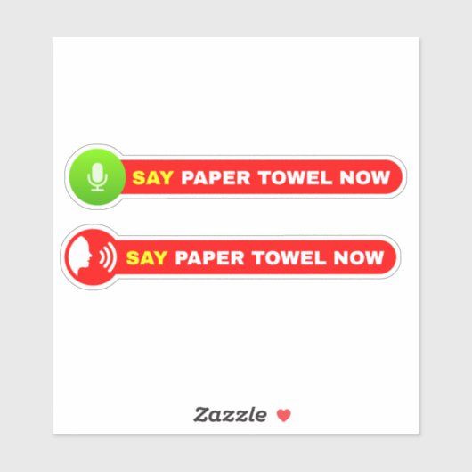 "Voice Activated" (zeg nu papieren handdoek) Sticker (Vel)