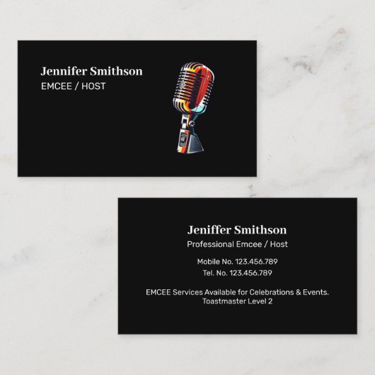 Voice Actor, Voice over, EMC-host Visitekaartje (Voorkant / Achterkant)